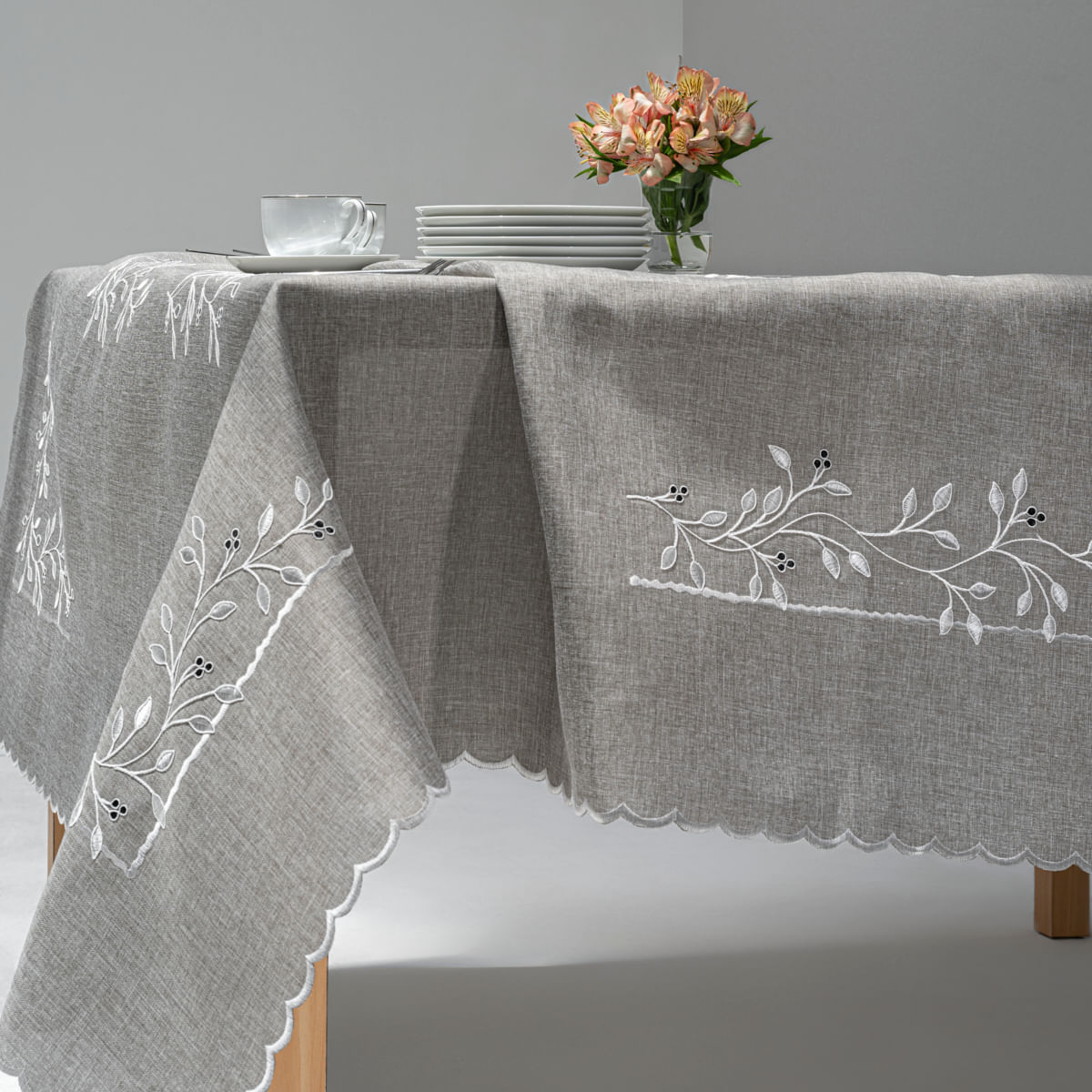 Toalha de Mesa Aurora Cinza 001